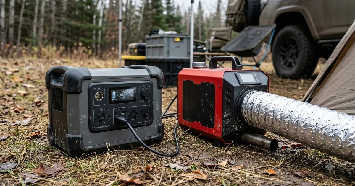 Illustration for portable power station for diesel heater
